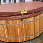 Classic circular wooden hot tub design