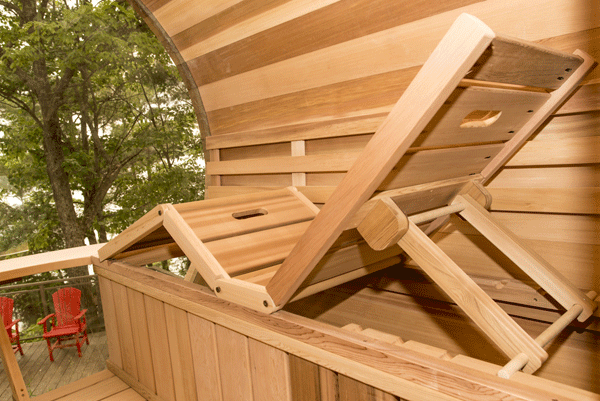 Dundalk LeisureCraft - Lounge Bench Inside Panoramic Sauna