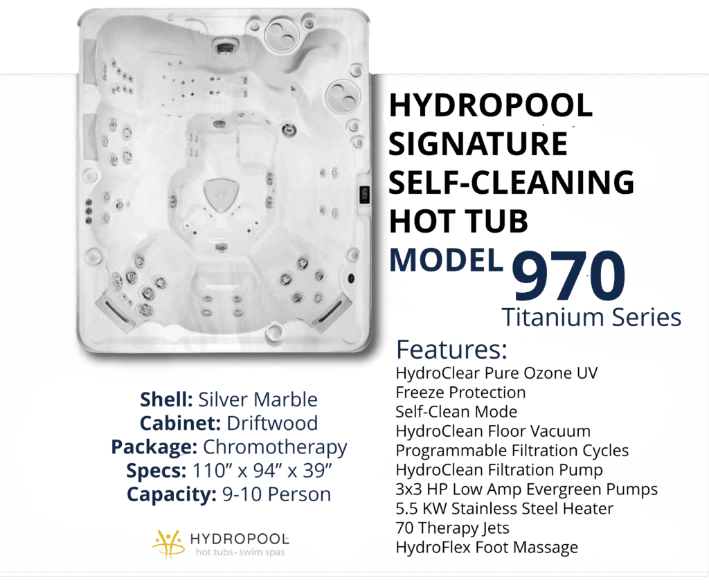 Hydropool Signature Self-Cleaning Hot Tub - Model 970 Titanium Series - Available Now