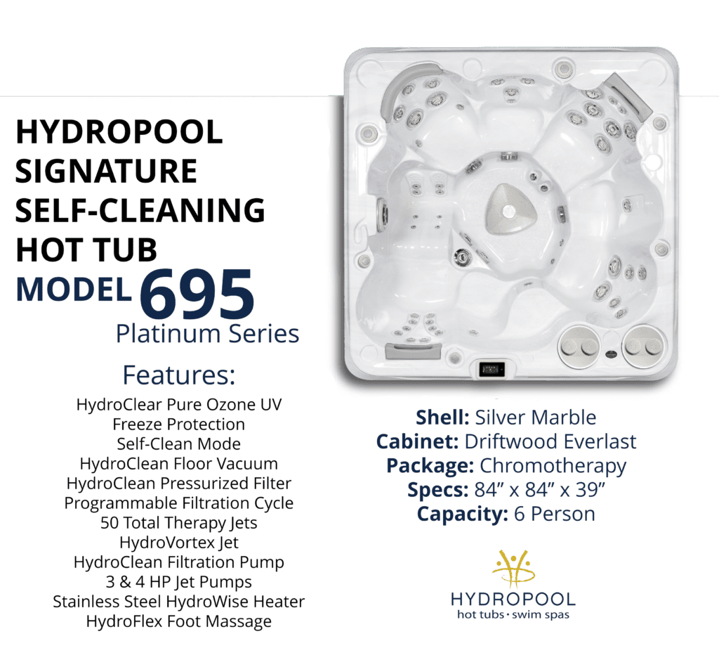 Hydropool Signature Self-Cleaning Hot Tub - Model 695 Platinum Series - Available Now