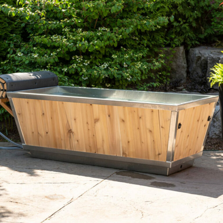 Leisurecraft - The Glacier Cold Plunge Tub - Outside with Cover Off